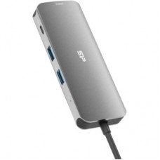 Концентратор Silicon Power USB-C 8-in-1 SR30 Silver Aluminum (SPU3C08DOCSR300G) - Фото