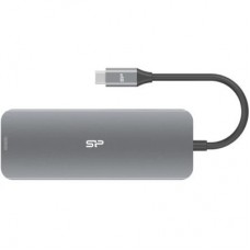 Концентратор Silicon Power USB-C 8-in-1 SR30 Silver Aluminum (SPU3C08DOCSR300G) - Фото