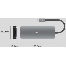 Концентратор Silicon Power USB-C 8-in-1 SR30 Silver Aluminum (SPU3C08DOCSR300G) - Фото