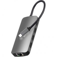 Концентратор Media-Tech USB3.1 Type-C to HDMI/USB 3.0x3/RJ45/SD/MicroSD/PD 100W Hub Pro 8-in-1 (MT5044) - Фото