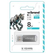 USB флешнакопичувач Wibrand 8 GB Cougar Silver USB 2.0 (WI2.0/CU8P1S) - Фото
