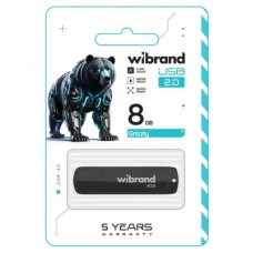 USB флеш накопитель Wibrand 8GB Grizzly Black USB 2.0 (WI2.0/GR8P3B) - Фото