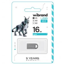 USB-флеш накопичувач Wibrand 16 GB lynx Silver USB 2.0 (WI2.0/LY16M2S) - Фото