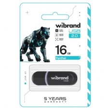 USB-флеш накопичувач Wibrand 16 GB Panther Black USB 2.0 (WI2.0/PA16P2B) - Фото
