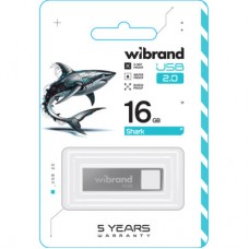 USB-флеш накопичувач Wibrand 16 GB Shark Silver USB 2.0 (WI2.0/SH16U4S) - Фото