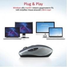 Мышка Promate Breeze Wireless Silver (breeze.silver) - Фото