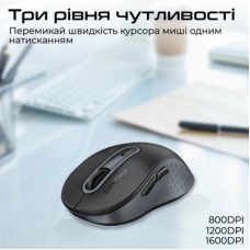 Мышка Promate Ken Wireless/Bluetooth Black (ken.black) - Фото