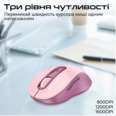 Мышка Promate Ken Wireless/Bluetooth Pink (ken.pink) - Фото