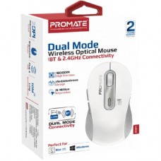 Мышка Promate Ken Wireless/Bluetooth White (ken.white) - Фото