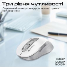 Мышка Promate Ken Wireless/Bluetooth White (ken.white) - Фото