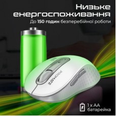 Мышка Promate Ken Wireless/Bluetooth White (ken.white) - Фото