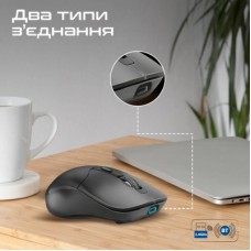 Мышка Promate Samo Wireless/Bluetooth Black (samo.black) - Фото