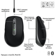 Мишка Logitech MX Anywhere 3S для MAC Wireless Space Grey (910-006947) - Фото