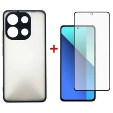 Чохол для мобільного телефона Dengos Kit for Xiaomi Redmi Note 13 4G case + glass (Black) (DG-KM-66) - Фото