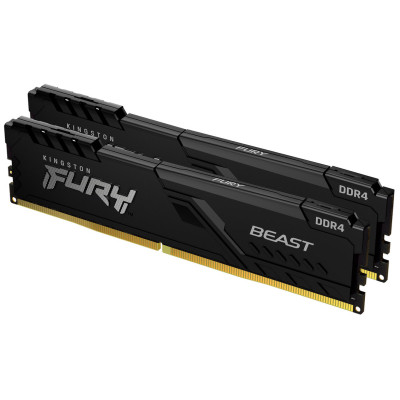 Модуль пам'яті для комп'ютера DDR4 16 GB (2x8GB) 3200 MHz Fury Beast Black Kingston Fury (ex.HyperX)