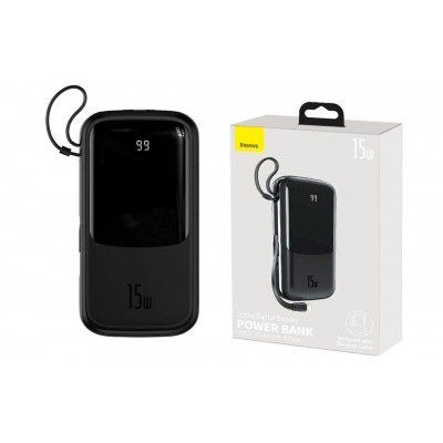 Повербанк Baseus Qpow 20000 mAh 15 W Display Type C Black УМБ Басеус