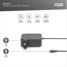 Блок живлення до ноутбука Digitus 100W USB-C GaN (DA-10072) - Фото