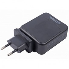 Зарядний пристрій Maxxter 1 USB-A + 2 USB-C (PD 65 W + PD 18 W + QC 3.0) (WC-PD65W-01) - Фото