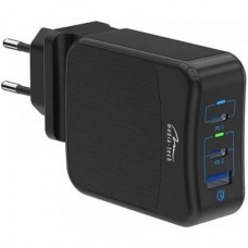 Зарядное устройство Media-Tech 2xUSB-C PD 65W USB QC 3.0 black (MT6252) - Фото