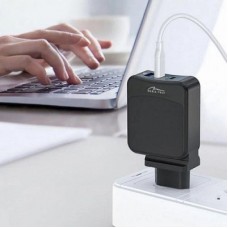 Зарядное устройство Media-Tech 2xUSB-C PD 65W USB QC 3.0 black (MT6252) - Фото