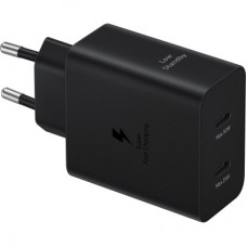 Зарядний пристрій Samsung 50 W 2xUSB-С + cableUSB-C to USB-C 1.8 m black (EP-T5020XBEGEU) - Фото