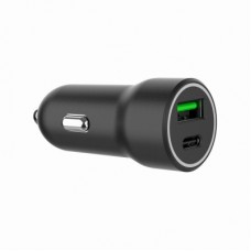 Зарядний пристрій Gembird 1xUSB-A (18W QC3.0) + 1xUSB-C (20 W PD) black (TA-UC-A2PDQC20-CAR-01) - Фото