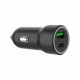 Зарядний пристрій Gembird 1xUSB-A (18W QC3.0) + 1xUSB-C (20 W PD) black (TA-UC-A2PDQC20-CAR-01)