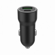 Зарядний пристрій Gembird 1xUSB-A (18W QC3.0) + 1xUSB-C (20 W PD) black (TA-UC-A2PDQC20-CAR-01) - Фото