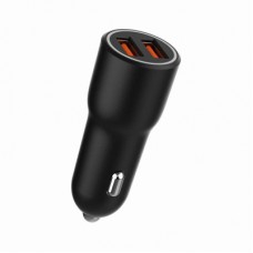 Зарядний пристрій Gembird 2xUSB-A (18W QC3.0) black (TA-UC-A2QC36-CAR-01) - Фото