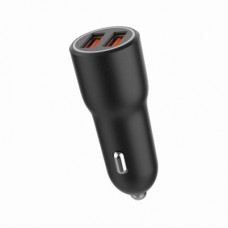 Зарядний пристрій Gembird 2xUSB-A (18W QC3.0) black (TA-UC-A2QC36-CAR-01) - Фото