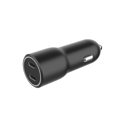 Зарядний пристрій Gembird 2xUSB-C (PD 20 W) black (TA-UC-C2PD40-CAR-01)