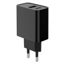 Зарядний пристрій Gembird 1xUSB-A + 1 Type-C (PD20 Вт + QC3.0 18 Вт) black (TA-UC-PDQC20-01-BK) - Фото