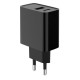 Зарядний пристрій Gembird 1xUSB-A + 1 Type-C (PD20 Вт + QC3.0 18 Вт) black (TA-UC-PDQC20-01-BK)