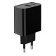 Зарядний пристрій Gembird 1xUSB-A + 1 Type-C (PD20 Вт + QC3.0 18 Вт) black (TA-UC-PDQC20-01-BK)