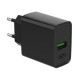 Зарядний пристрій Gembird 1xUSB-A + 1 Type-C (PD20 Вт + QC3.0 18 Вт) black (TA-UC-PDQC20-01-BK)