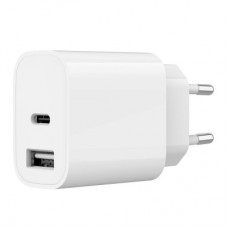 Зарядний пристрій Gembird 1xUSB-A+1xUSB-C 5V/2.4A (12W) white (TA-UC-2AC12-01) - Фото