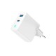 Зарядний пристрій Gembird 1xUSB-A (QC3.0 18 W) + 1xType-C (PD 65 W) white (TA-UC-PDQC65L-W-01)