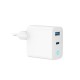 Зарядний пристрій Gembird 1xUSB-A (QC3.0 18 W) + 1xType-C (PD 65 W) white (TA-UC-PDQC65L-W-01)