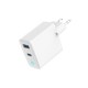 Зарядний пристрій Gembird 1xUSB-A (QC3.0 18 W) + 1xType-C (PD 65 W) white (TA-UC-PDQC65L-W-01)