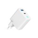 Зарядний пристрій Gembird 1xUSB-A (QC3.0 18 W) + 1xType-C (PD 65 W) white (TA-UC-PDQC65L-W-01)