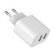 Зарядний пристрій Gembird 2 USB-A 5V/2.4 A (12W) white (TA-UC-2A12-01)