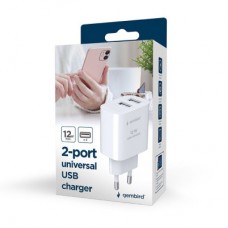 Зарядний пристрій Gembird 2xUSB 12 W black (TA-UC-2A12-01-BK) - Фото