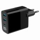 Зарядний пристрій Gembird 2xUSB-A (QC3.0 18 W) + 1хType-C (PD20W) LCD black (TA-UC-PDQC30LCD-BK-02)