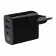 Зарядний пристрій Gembird 2xUSB-A (QC3.0 18 W) + 1хType-C (PD20W) LCD black (TA-UC-PDQC30LCD-BK-02)