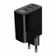 Зарядний пристрій Gembird 2xUSB-A (QC3.0 18 W) + 1хType-C (PD20W) LCD black (TA-UC-PDQC30LCD-BK-02)