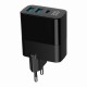Зарядний пристрій Gembird 2xUSB-A (QC3.0 18 W) + 1хType-C (PD20W) LCD black (TA-UC-PDQC30LCD-BK-02)