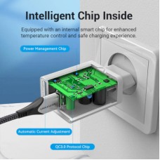 Зарядний пристрій Vention 1xUSB 18 W (USB-A) QC3.0 white (FABW0-EU) - Фото