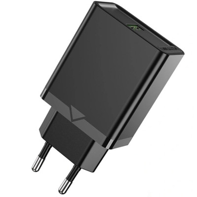 Зарядний пристрій Vention 1xUSB 18 W (USB-A) QC3.0 black (FABB0-EU)
