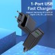Зарядний пристрій Vention 1xUSB 18 W (USB-A) QC3.0 black (FABB0-EU)