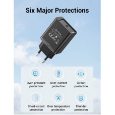 Зарядний пристрій Vention 1xUSB 20 W (USB-С) PD black (FADB0-EU) - Фото
